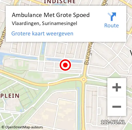 Locatie op kaart van de 112 melding: Ambulance Met Grote Spoed Naar Vlaardingen, Surinamesingel op 10 maart 2022 19:20