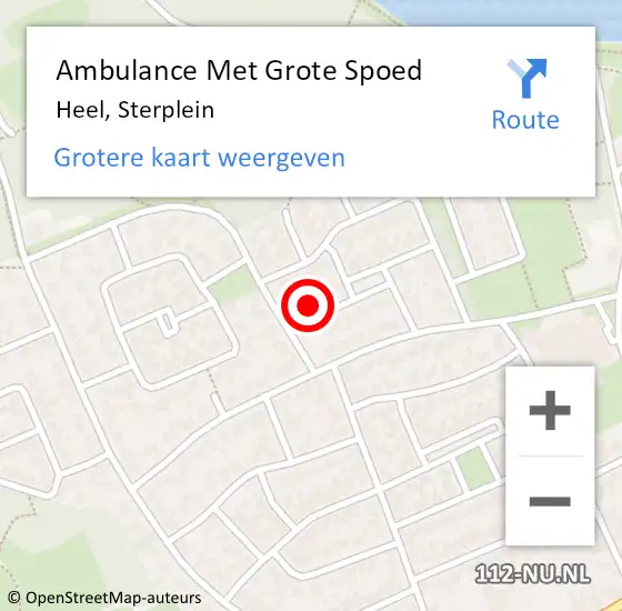 Locatie op kaart van de 112 melding: Ambulance Met Grote Spoed Naar Heel, Sterplein op 10 maart 2022 20:36