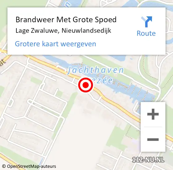 Locatie op kaart van de 112 melding: Brandweer Met Grote Spoed Naar Lage Zwaluwe, Nieuwlandsedijk op 11 maart 2022 10:10