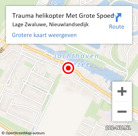 Locatie op kaart van de 112 melding: Trauma helikopter Met Grote Spoed Naar Lage Zwaluwe, Nieuwlandsedijk op 11 maart 2022 10:14