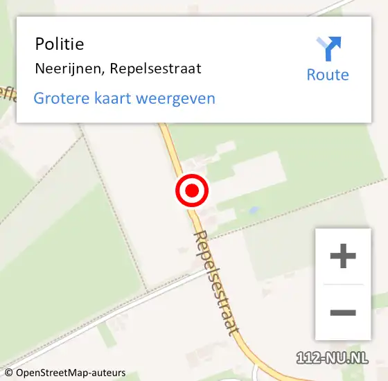 Locatie op kaart van de 112 melding: Politie Neerijnen, Repelsestraat op 11 maart 2022 14:27