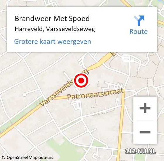 Locatie op kaart van de 112 melding: Brandweer Met Spoed Naar Harreveld, Varsseveldseweg op 11 maart 2022 14:53