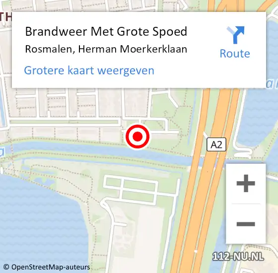 Locatie op kaart van de 112 melding: Brandweer Met Grote Spoed Naar Rosmalen, Herman Moerkerklaan op 11 maart 2022 14:56