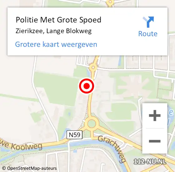 Locatie op kaart van de 112 melding: Politie Met Grote Spoed Naar Zierikzee, Lange Blokweg op 11 maart 2022 15:21