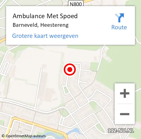 Locatie op kaart van de 112 melding: Ambulance Met Spoed Naar Barneveld, Heestereng op 11 maart 2022 15:25