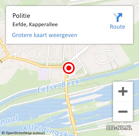 Locatie op kaart van de 112 melding: Politie Eefde, Kapperallee op 11 maart 2022 15:50