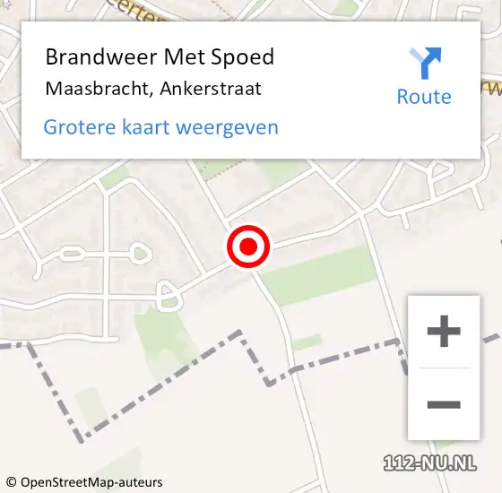 Locatie op kaart van de 112 melding: Brandweer Met Spoed Naar Maasbracht, Ankerstraat op 11 maart 2022 23:24