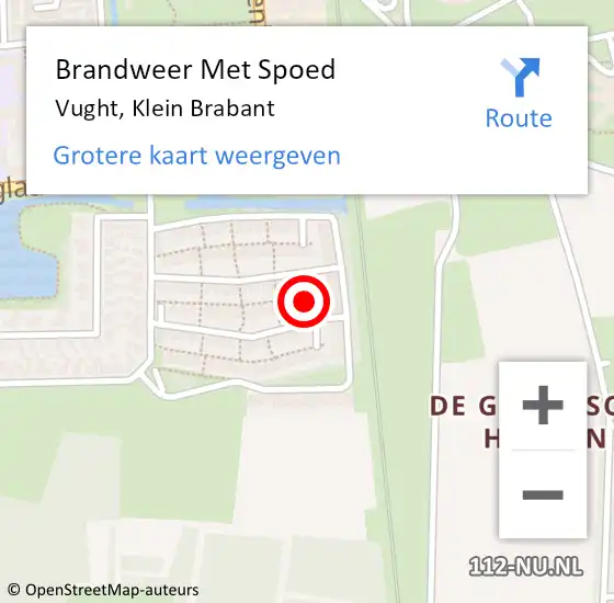 Locatie op kaart van de 112 melding: Brandweer Met Spoed Naar Vught, Klein Brabant op 12 maart 2022 12:34