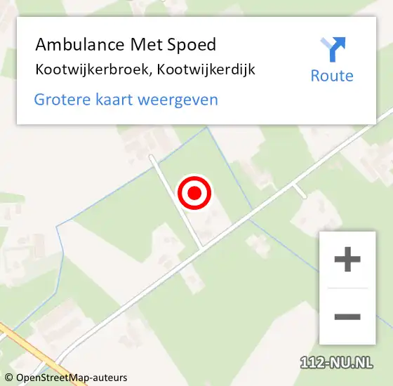 Locatie op kaart van de 112 melding: Ambulance Met Spoed Naar Kootwijkerbroek, Kootwijkerdijk op 12 maart 2022 16:50