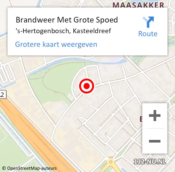 Locatie op kaart van de 112 melding: Brandweer Met Grote Spoed Naar 's-Hertogenbosch, Kasteeldreef op 13 maart 2022 20:00
