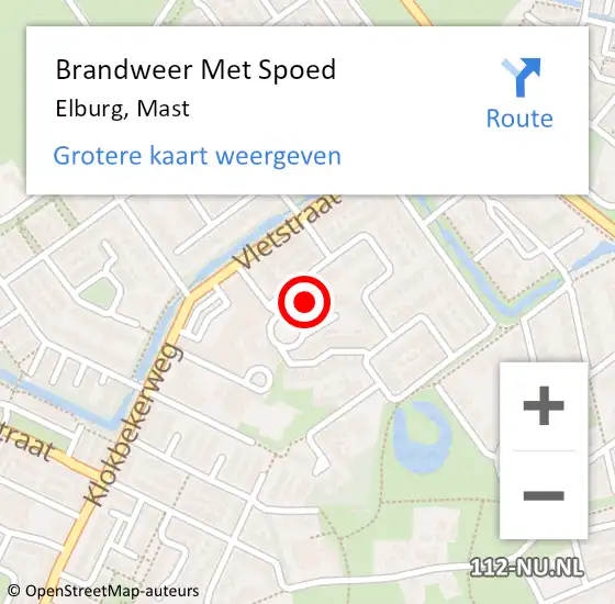 Locatie op kaart van de 112 melding: Brandweer Met Spoed Naar Elburg, Mast op 14 maart 2022 03:08