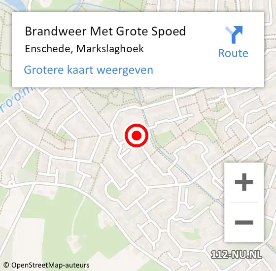 Locatie op kaart van de 112 melding: Brandweer Met Grote Spoed Naar Enschede, Markslaghoek op 11 juli 2014 01:28