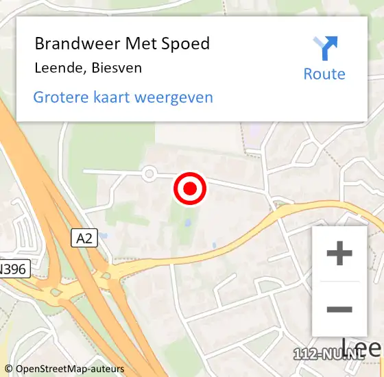 Locatie op kaart van de 112 melding: Brandweer Met Spoed Naar Leende, Biesven op 14 maart 2022 08:43
