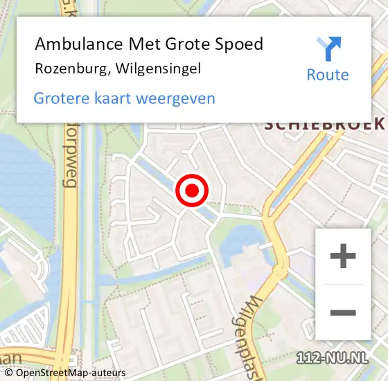 Locatie op kaart van de 112 melding: Ambulance Met Grote Spoed Naar Rotterdam, Wilgensingel op 14 maart 2022 12:40
