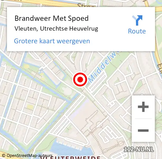 Locatie op kaart van de 112 melding: Brandweer Met Spoed Naar Vleuten, Utrechtse Heuvelrug op 14 maart 2022 13:14