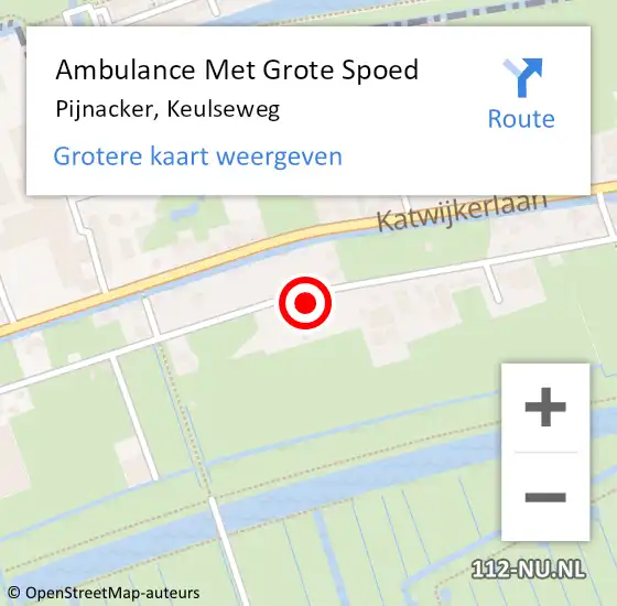 Locatie op kaart van de 112 melding: Ambulance Met Grote Spoed Naar Pijnacker, Keulseweg op 14 maart 2022 13:35