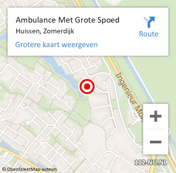 Locatie op kaart van de 112 melding: Ambulance Met Grote Spoed Naar Huissen, Zomerdijk op 14 maart 2022 16:36