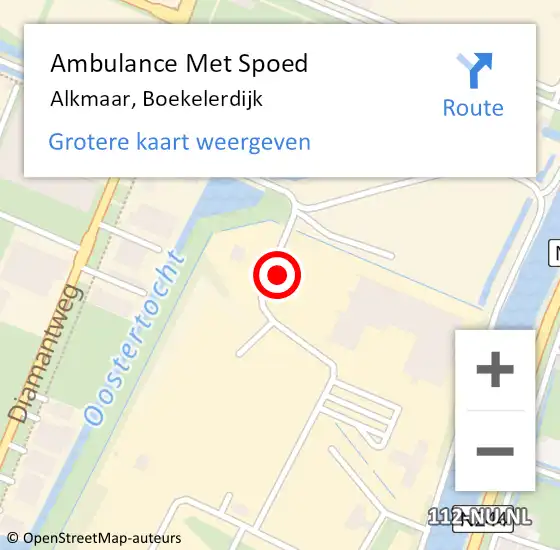 Locatie op kaart van de 112 melding: Ambulance Met Spoed Naar Alkmaar, Boekelerdijk op 15 maart 2022 08:48