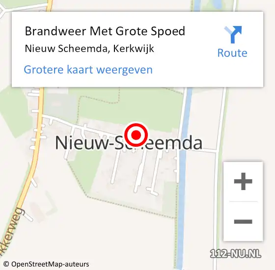 Locatie op kaart van de 112 melding: Brandweer Met Grote Spoed Naar Nieuw Scheemda, Kerkwijk op 15 maart 2022 16:41