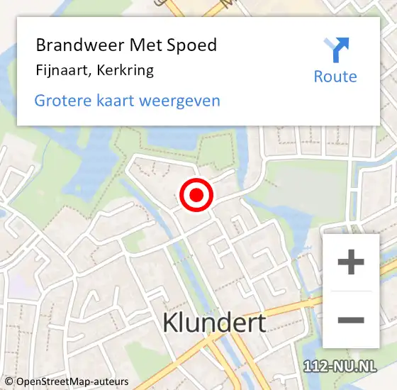 Locatie op kaart van de 112 melding: Brandweer Met Spoed Naar Fijnaart, Kerkring op 15 maart 2022 18:40