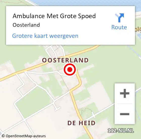 Locatie op kaart van de 112 melding: Ambulance Met Grote Spoed Naar Oosterland op 15 maart 2022 22:33