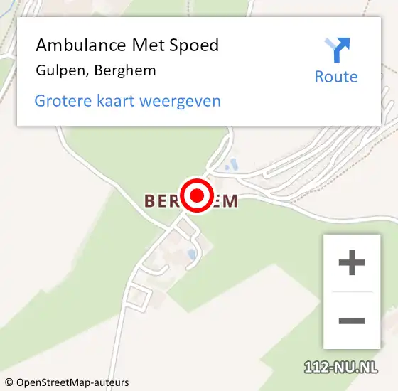 Locatie op kaart van de 112 melding: Ambulance Met Spoed Naar Gulpen, Berghem op 16 maart 2022 09:38
