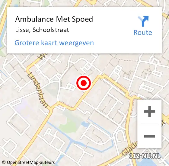 Locatie op kaart van de 112 melding: Ambulance Met Spoed Naar Lisse, Schoolstraat op 16 maart 2022 11:36