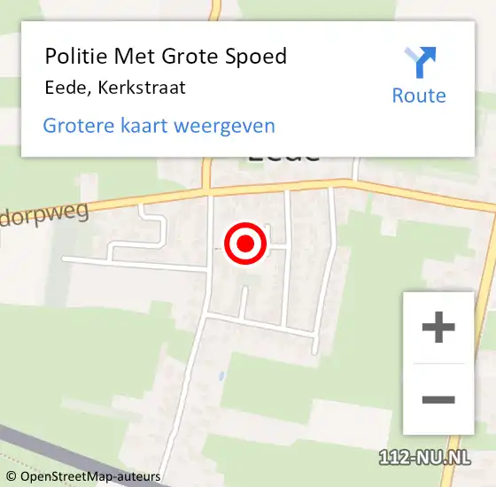 Locatie op kaart van de 112 melding: Politie Met Grote Spoed Naar Eede, Kerkstraat op 16 maart 2022 12:44