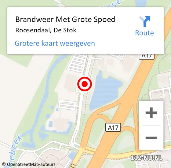 Locatie op kaart van de 112 melding: Brandweer Met Grote Spoed Naar Roosendaal, Stok op 11 juli 2014 10:14