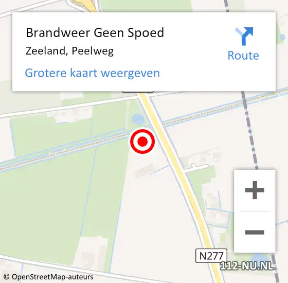Locatie op kaart van de 112 melding: Brandweer Geen Spoed Naar Zeeland, Peelweg op 16 maart 2022 23:33