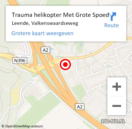 Locatie op kaart van de 112 melding: Trauma helikopter Met Grote Spoed Naar Leende, Valkenswaardseweg op 17 maart 2022 18:21