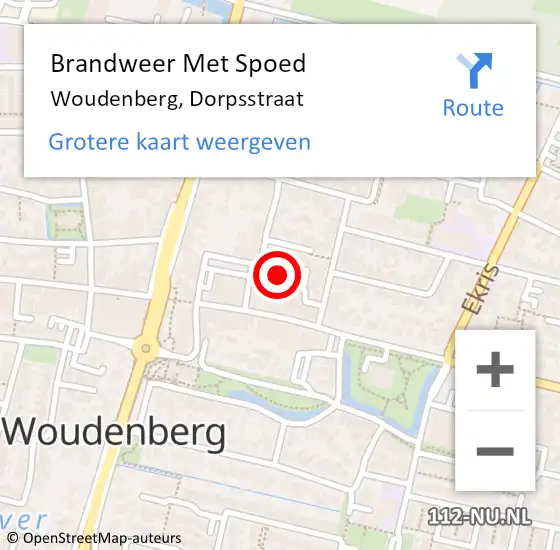 Locatie op kaart van de 112 melding: Brandweer Met Spoed Naar Woudenberg, Dorpsstraat op 18 maart 2022 04:36