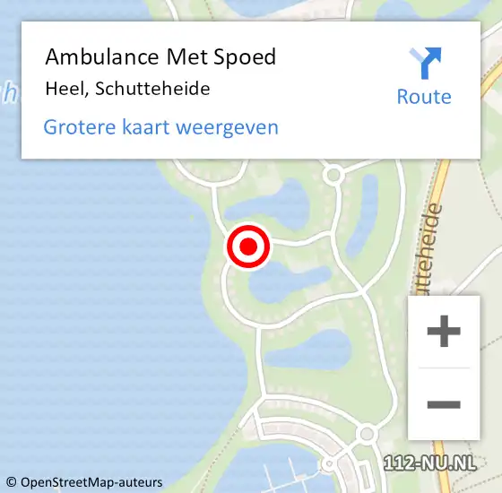 Locatie op kaart van de 112 melding: Ambulance Met Spoed Naar Heel, Schutteheide op 18 maart 2022 10:06