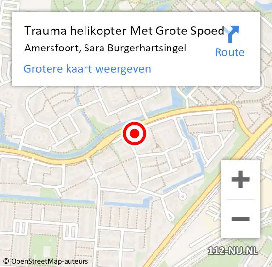 Locatie op kaart van de 112 melding: Trauma helikopter Met Grote Spoed Naar Amersfoort, Sara Burgerhartsingel op 18 maart 2022 12:48