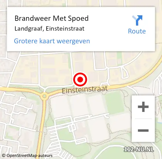 Locatie op kaart van de 112 melding: Brandweer Met Spoed Naar Landgraaf, Einsteinstraat op 18 maart 2022 20:12