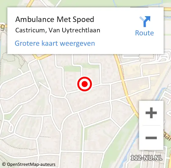 Locatie op kaart van de 112 melding: Ambulance Met Spoed Naar Castricum, Van Uytrechtlaan op 18 maart 2022 20:21