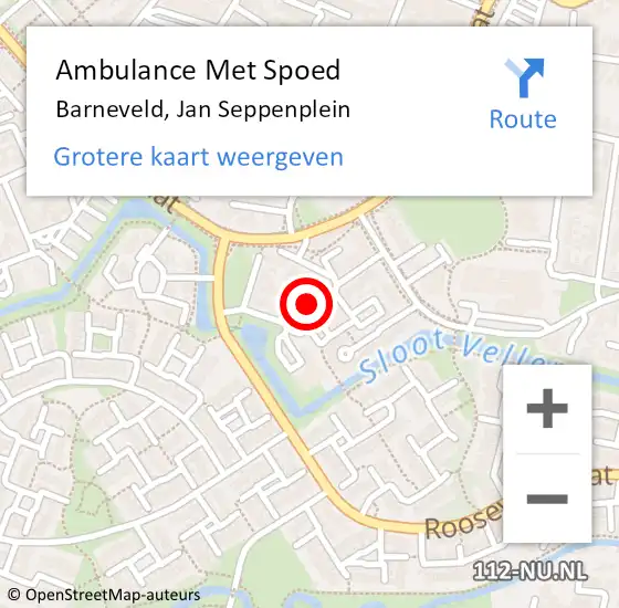 Locatie op kaart van de 112 melding: Ambulance Met Spoed Naar Barneveld, Jan Seppenplein op 18 maart 2022 20:50