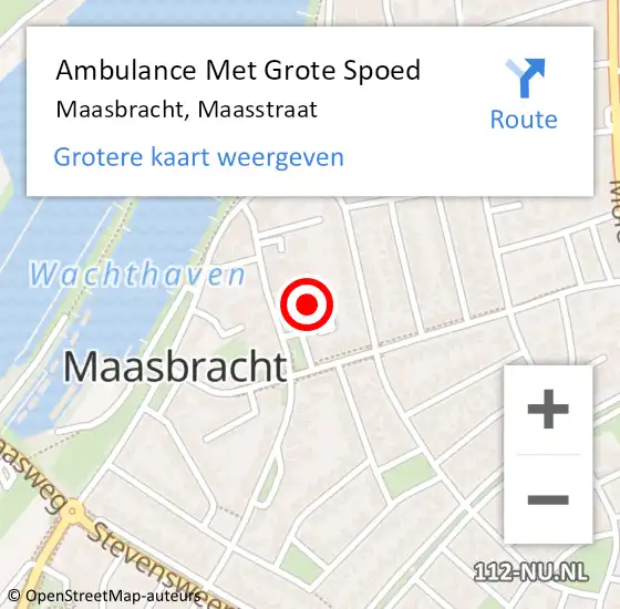Locatie op kaart van de 112 melding: Ambulance Met Grote Spoed Naar Maasbracht, Maasstraat op 19 maart 2022 02:45