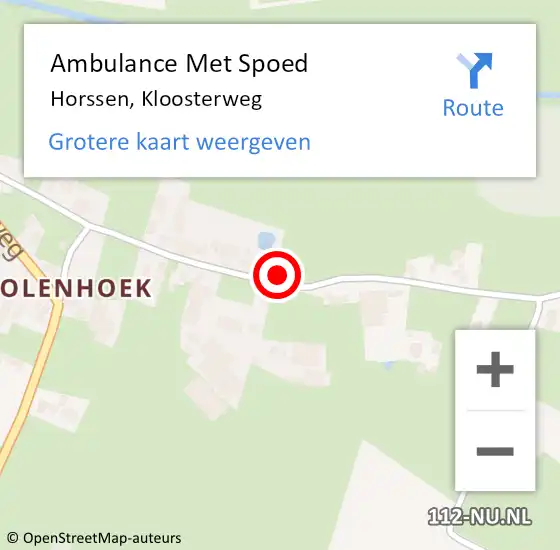 Locatie op kaart van de 112 melding: Ambulance Met Spoed Naar Horssen, Kloosterweg op 19 maart 2022 02:54