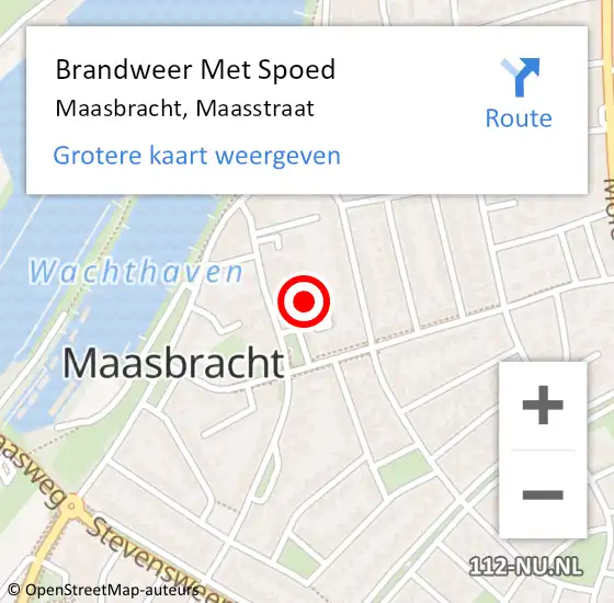 Locatie op kaart van de 112 melding: Brandweer Met Spoed Naar Maasbracht, Maasstraat op 19 maart 2022 03:03