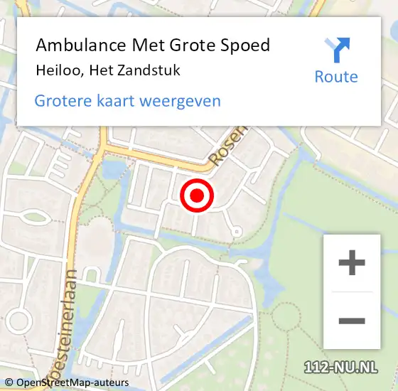 Locatie op kaart van de 112 melding: Ambulance Met Grote Spoed Naar Heiloo, Het Zandstuk op 19 maart 2022 03:10