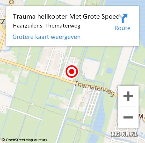 Locatie op kaart van de 112 melding: Trauma helikopter Met Grote Spoed Naar Haarzuilens, Thematerweg op 19 maart 2022 14:00