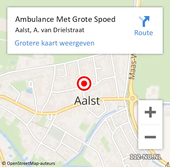 Locatie op kaart van de 112 melding: Ambulance Met Grote Spoed Naar Aalst, A. van Drielstraat op 19 maart 2022 16:38