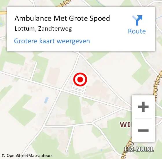 Locatie op kaart van de 112 melding: Ambulance Met Grote Spoed Naar Lottum, Zandterweg op 19 maart 2022 16:41
