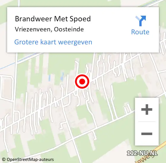 Locatie op kaart van de 112 melding: Brandweer Met Spoed Naar Vriezenveen, Oosteinde op 19 maart 2022 18:00