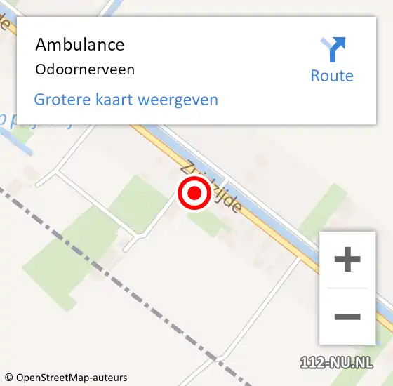 Locatie op kaart van de 112 melding: Ambulance Odoornerveen op 19 maart 2022 18:01