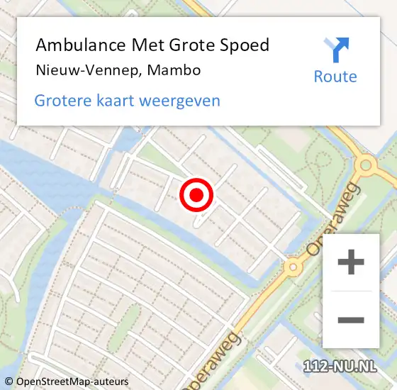 Locatie op kaart van de 112 melding: Ambulance Met Grote Spoed Naar Nieuw-Vennep, Mambo op 19 maart 2022 23:08