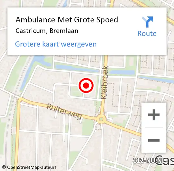 Locatie op kaart van de 112 melding: Ambulance Met Grote Spoed Naar Castricum, Bremlaan op 20 maart 2022 09:39