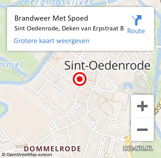 Locatie op kaart van de 112 melding: Brandweer Met Spoed Naar Sint Oedenrode, Deken van Erpstraat B op 20 maart 2022 15:21