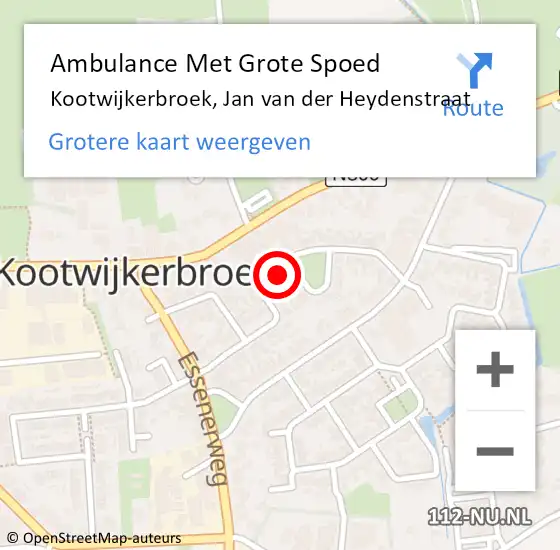 Locatie op kaart van de 112 melding: Ambulance Met Grote Spoed Naar Kootwijkerbroek, Jan van der Heydenstraat op 20 maart 2022 17:02